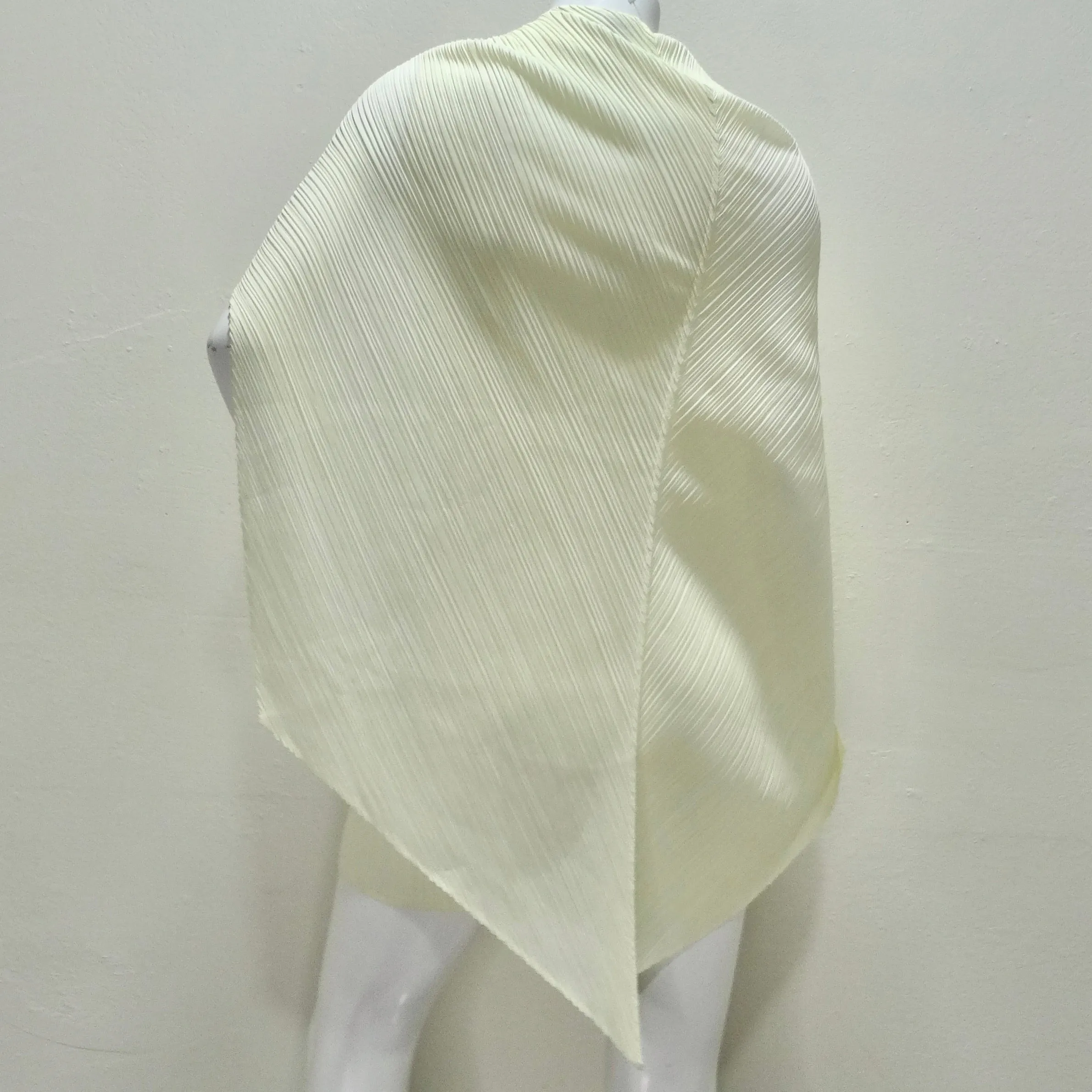 Issey Miyake 90s Pleats Please Mini Dress and Shawl Set Off-White