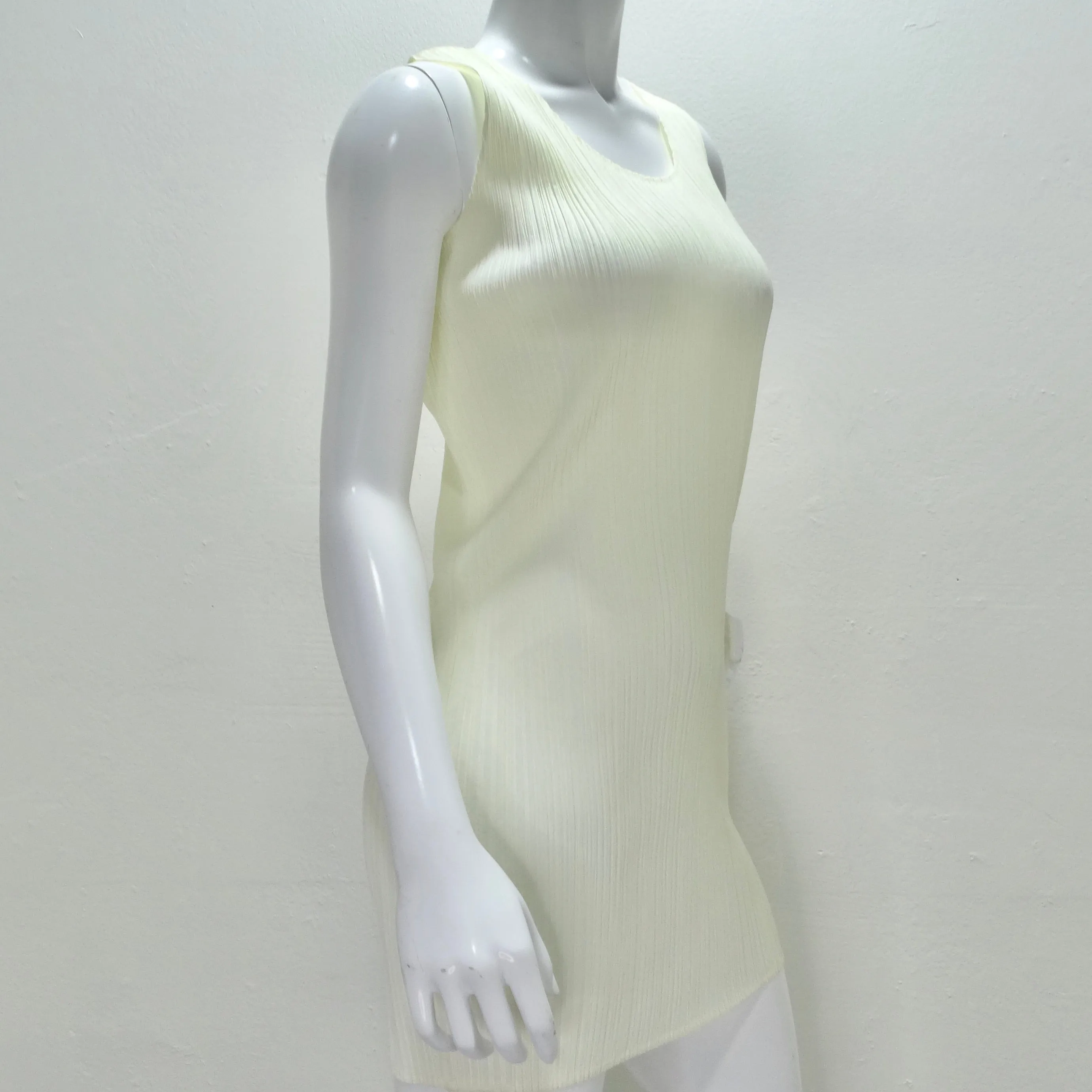 Issey Miyake 90s Pleats Please Mini Dress and Shawl Set Off-White