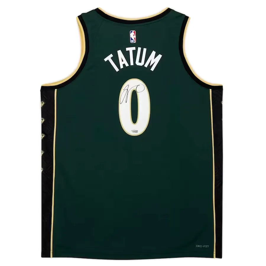 Jayson Tatum Boston Celtics Signed Green Nike City Edition Jersey FANATICS