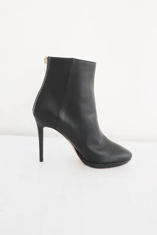 Jimmy Choo Harvey 100 Ankle Boots Black Leather Size 36 Platform Heel NEW