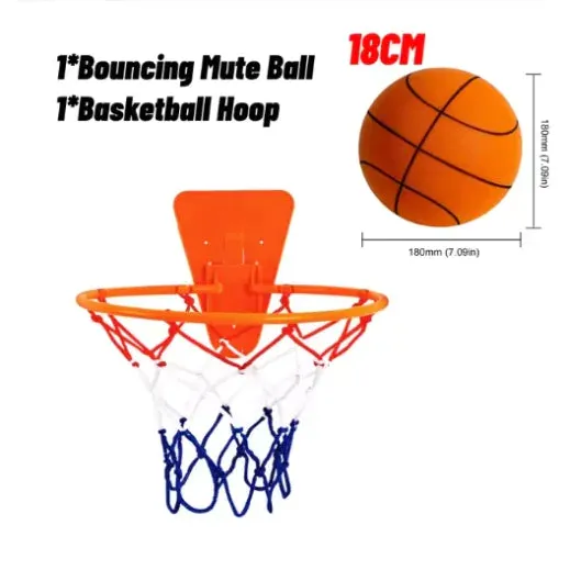 Kids' Silent Bouncing Basketball – Soft, Squeezable, and Mute for Indoor Play