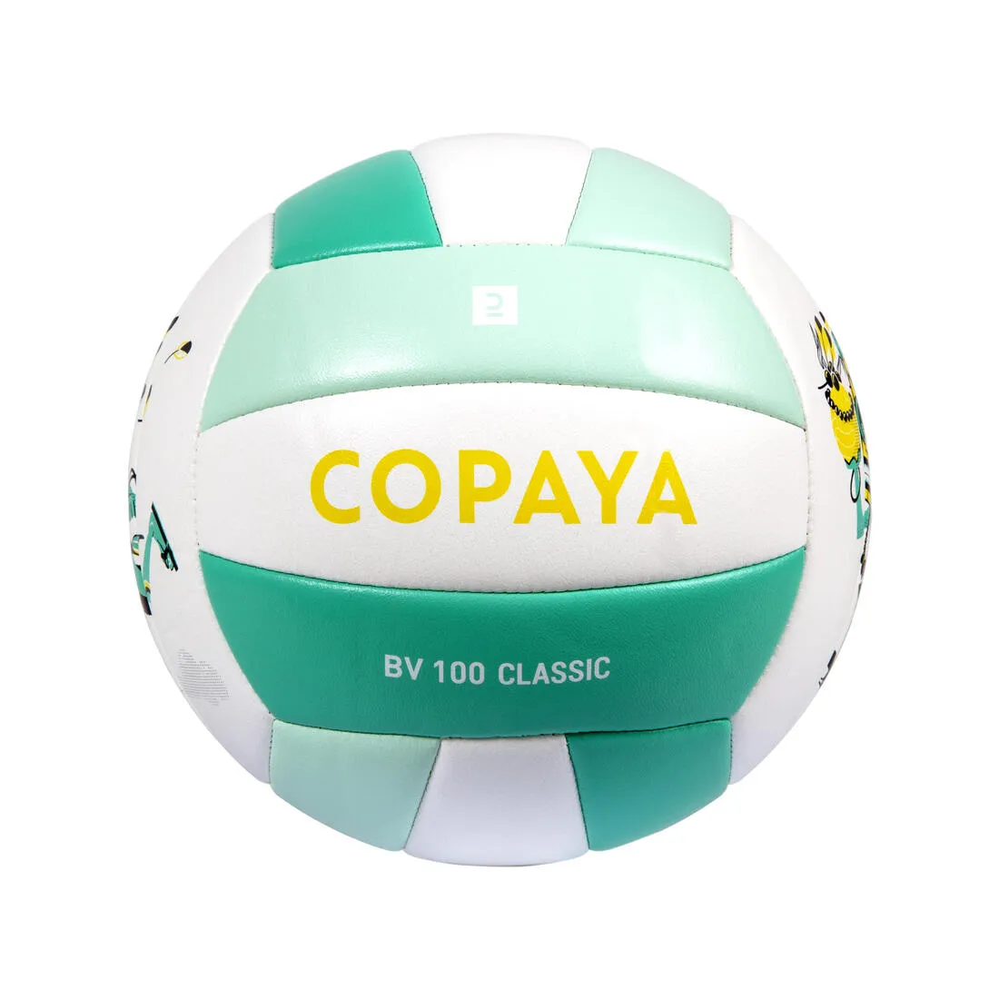 Kids' Size 3 Stitched Beach Volleyball 100 Classic - Green Totem