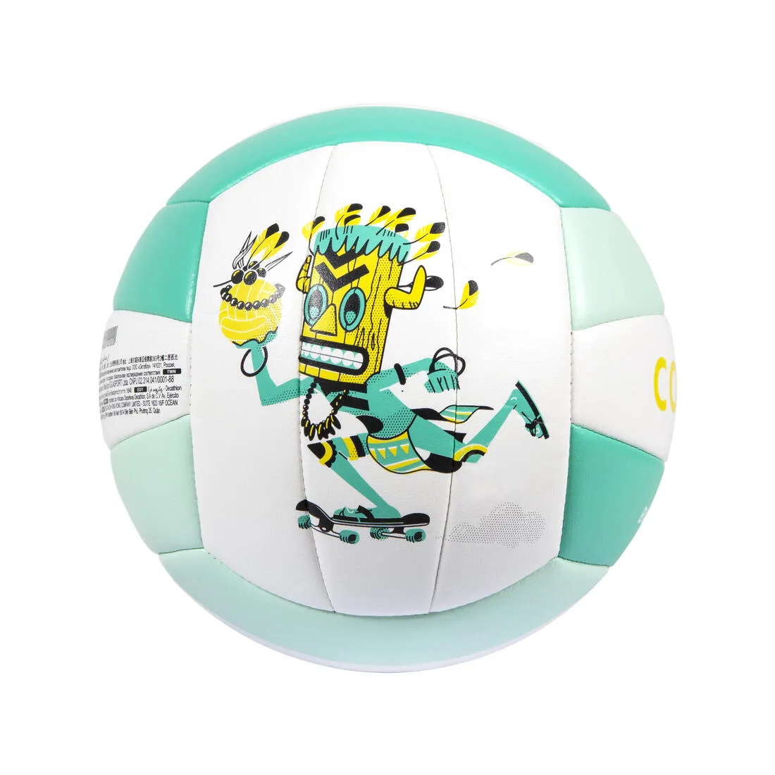 Kids' Size 3 Stitched Beach Volleyball 100 Classic - Green Totem