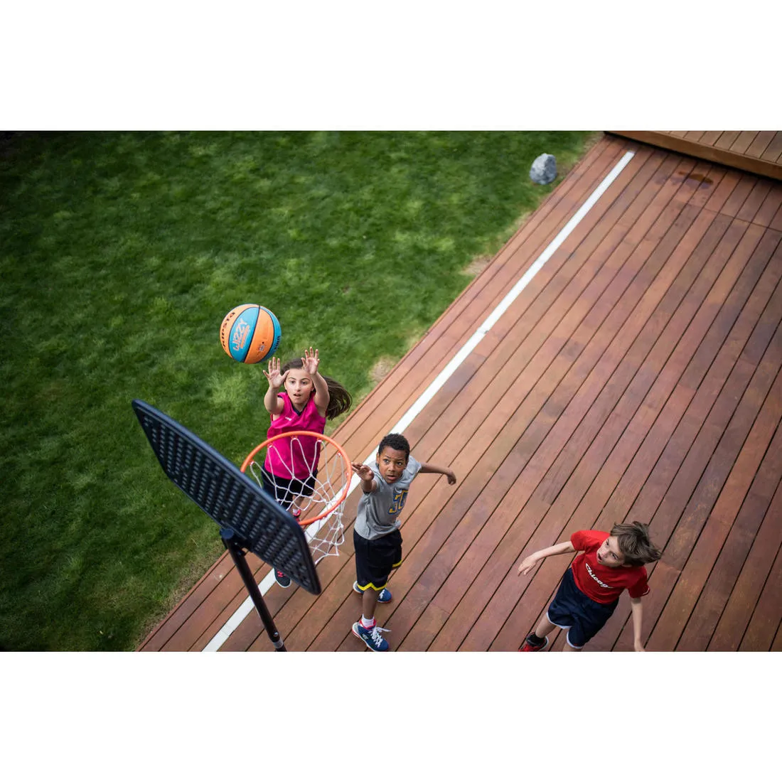 Kids' Size 5 (Up to 10 Years) Basketball Wizzy - Blue/Pink.