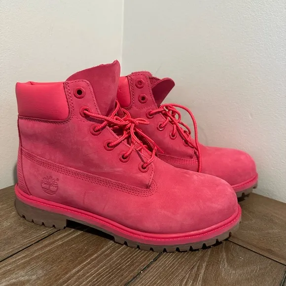 Kids Timberland Pink Boots size girls 6.5