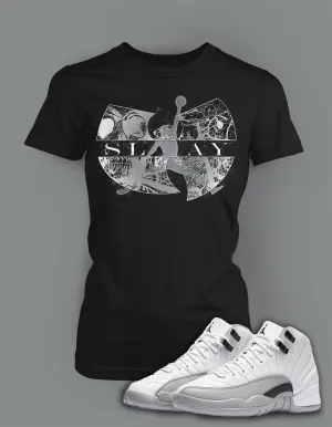 Ladies Bella T Shirt To Match Retro Air Jordan 12 Wolf Grey Shoe