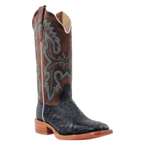 LADIES BLACK FULL QUILL OSTRICH R WATSON BOOTS