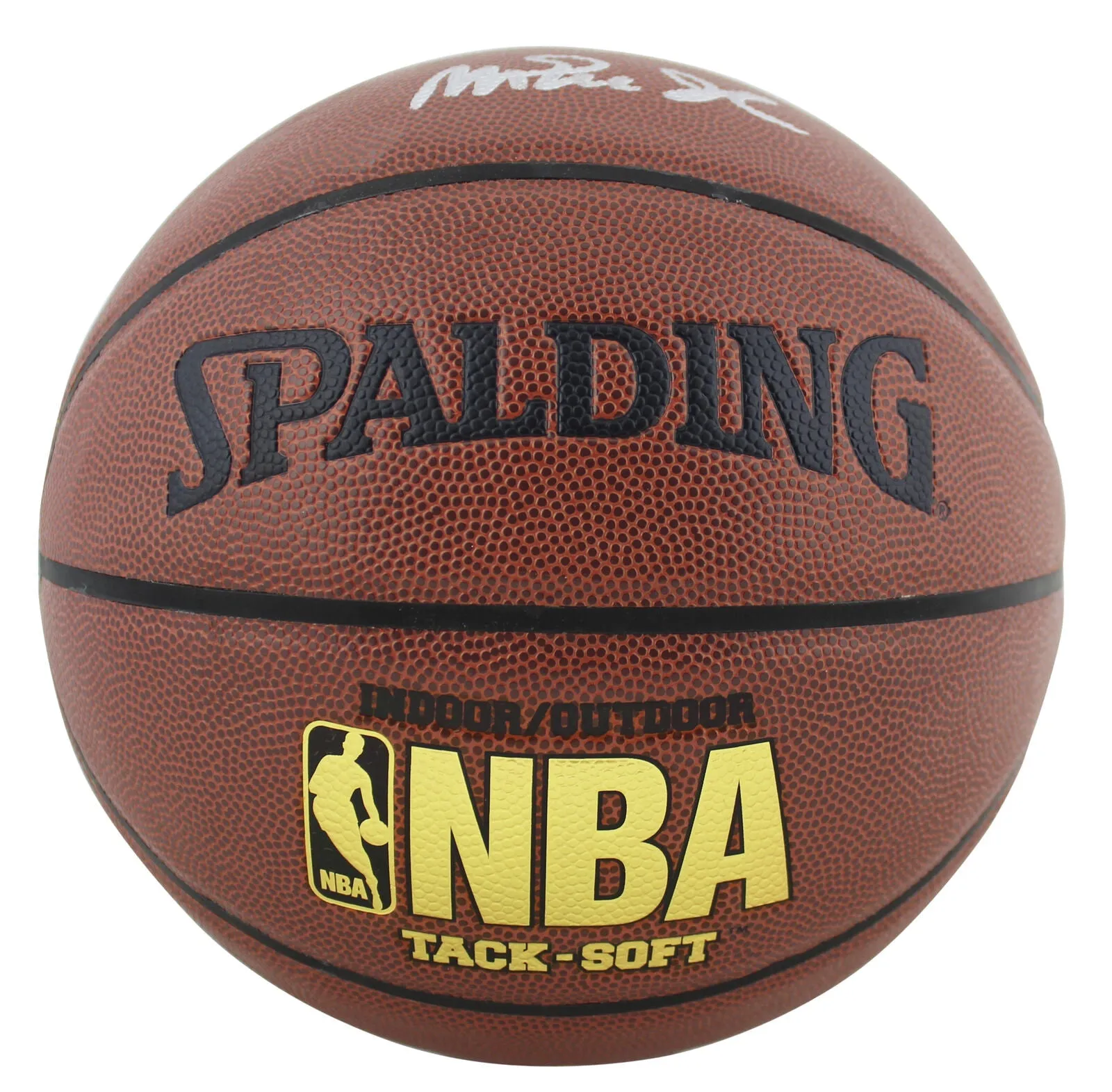 Lakers Magic Johnson Authentic Signed Brown Basketball w/ Silver Sig BAS Witness