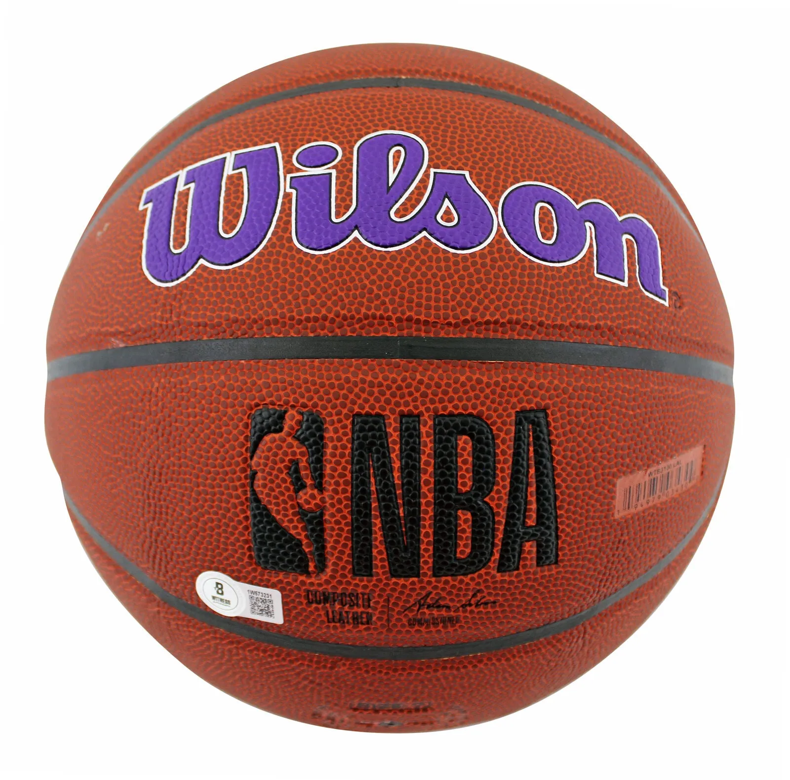 Lakers Shaquille O'Neal Signed Wilson Lakers Logo Basketball BAS Witnessed 2