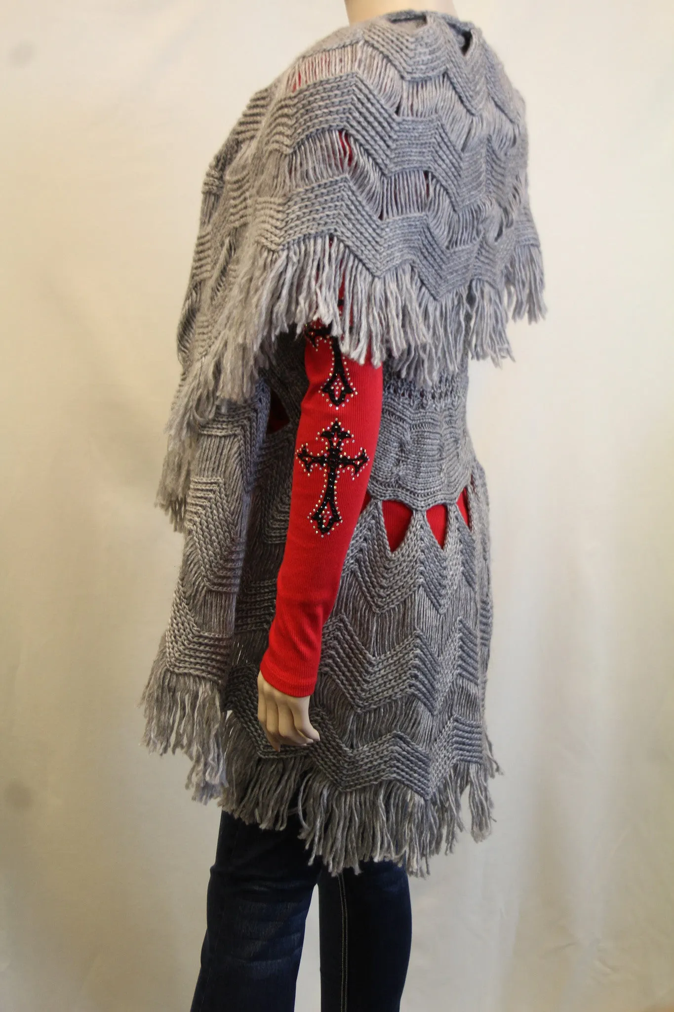 Lily | Crochet Vest Grey
