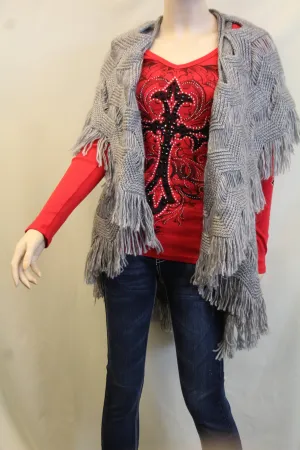 Lily | Crochet Vest Grey