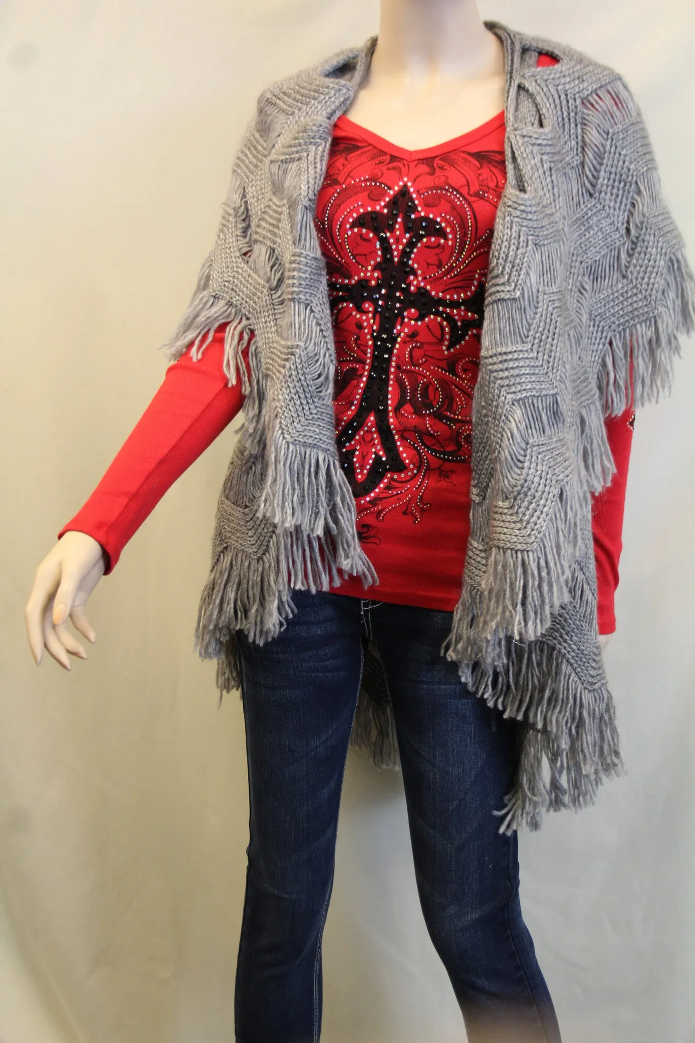 Lily | Crochet Vest Grey
