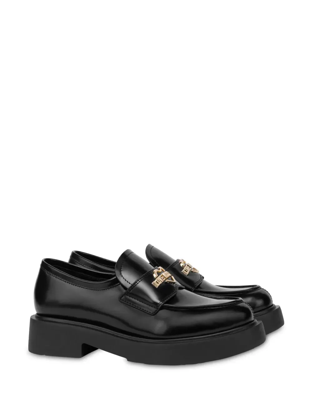 Love Moschino 35mm logo-plaque leather loafers