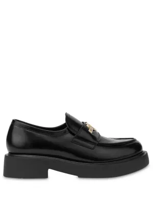 Love Moschino 35mm logo-plaque leather loafers
