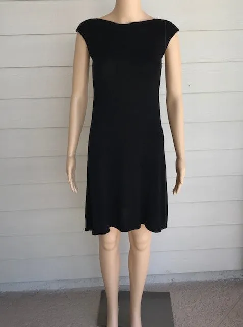 M. Rena  Black Boat Neck Sweater Dress