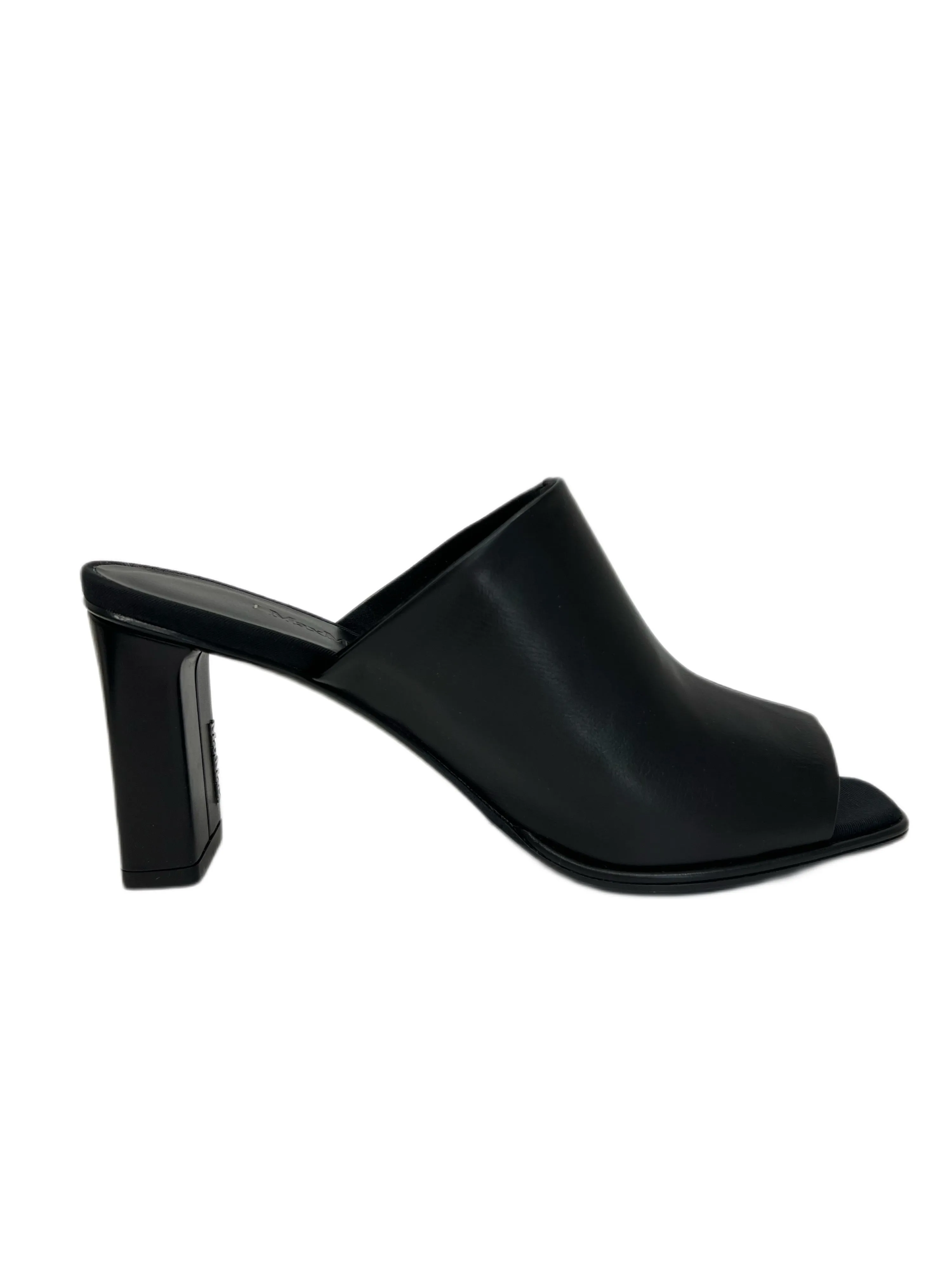 Max Mara Women's Black Selinpv Open Toe Heeled  Sandals Size 7.5 NWT