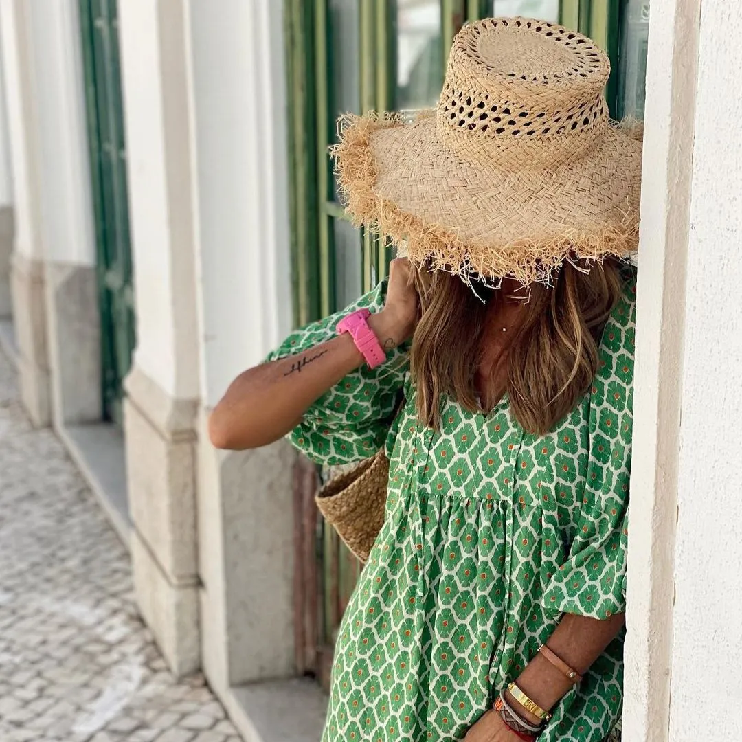 Maxi Dress – Geometric Print – Effortless Boho Look