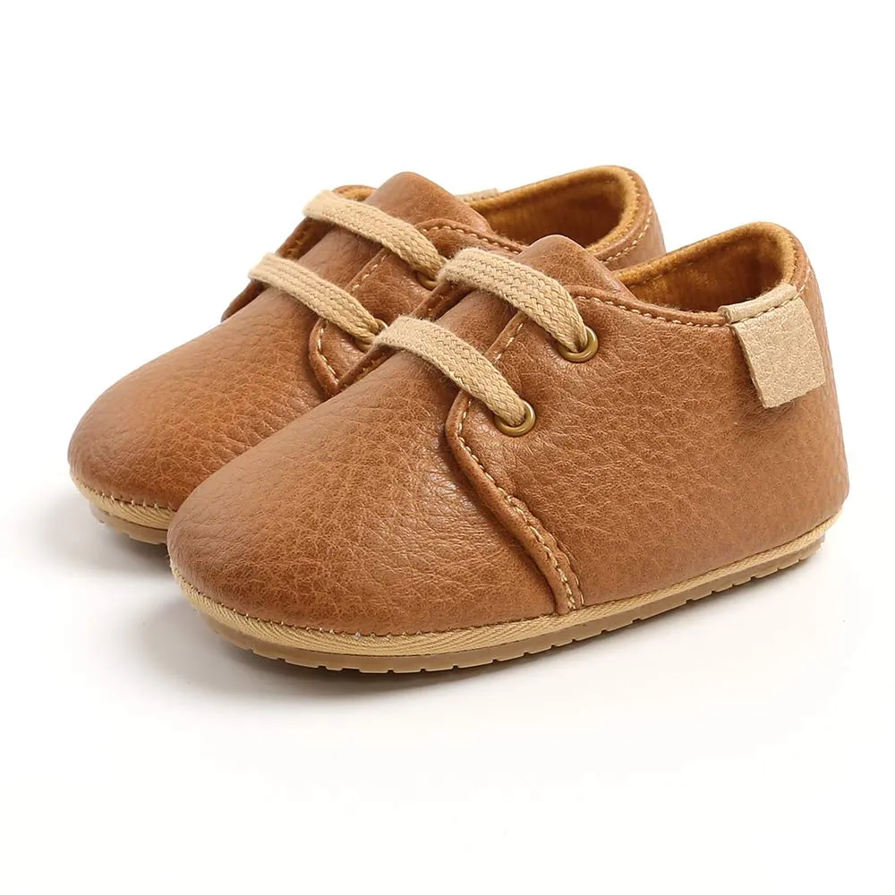 Meckior Infant Baby Boys Girls Classic PU Leather Wedding Loafers Brogue Toddler Oxford Dress Shoes First Steps Walking Flat Lazy Crib Shoe