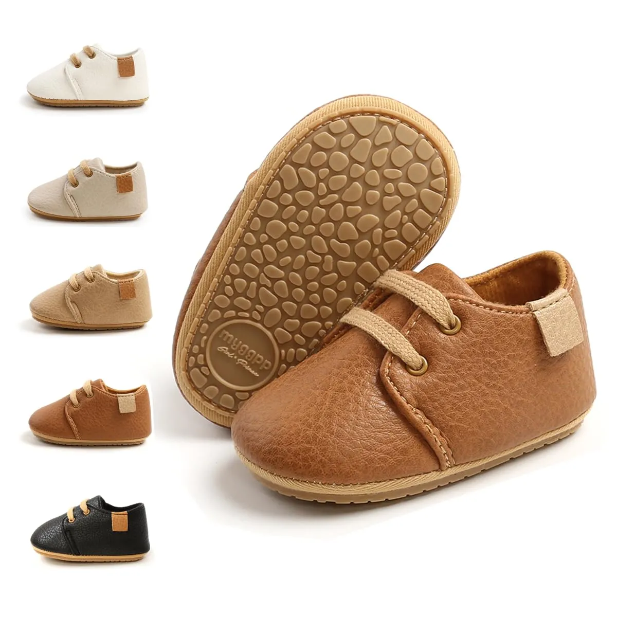 Meckior Infant Baby Boys Girls Classic PU Leather Wedding Loafers Brogue Toddler Oxford Dress Shoes First Steps Walking Flat Lazy Crib Shoe