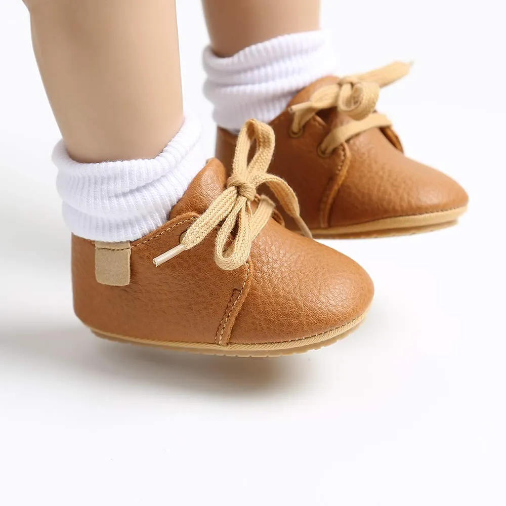 Meckior Infant Baby Boys Girls Classic PU Leather Wedding Loafers Brogue Toddler Oxford Dress Shoes First Steps Walking Flat Lazy Crib Shoe