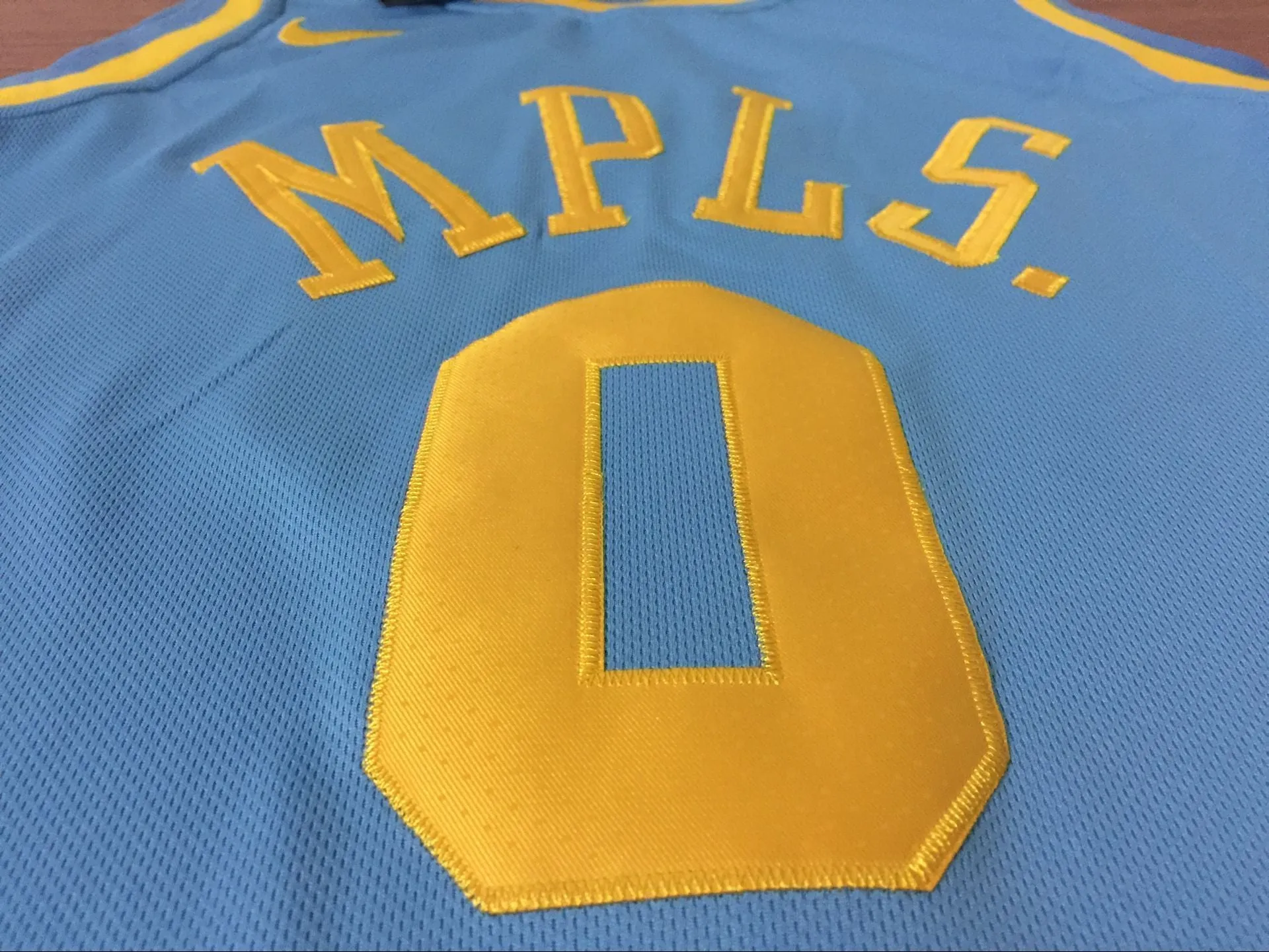 Men 0 Kyle Kuzma Jersey MPLS Blue Los Angeles Lakers Jersey Fanatics