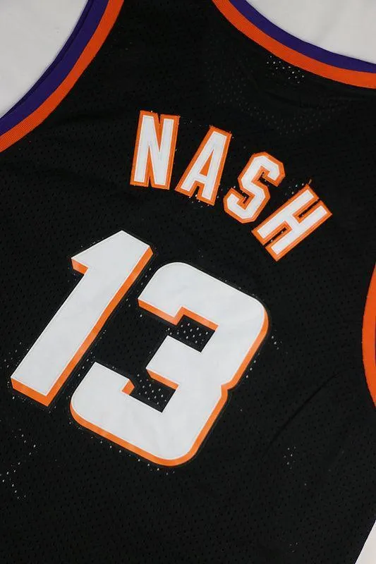 Men 13 Steve Nash Jersey Black Phoenix Suns Throwback Swingman Jersey