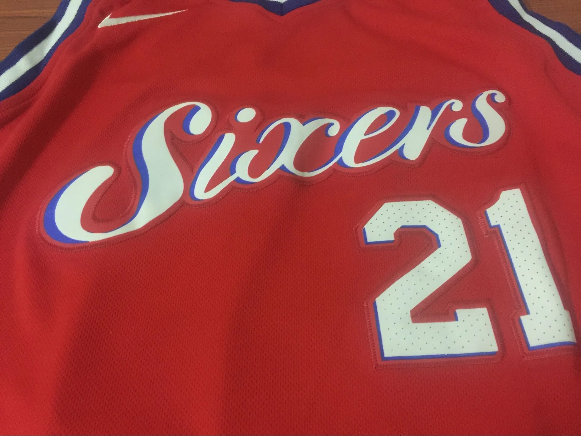 Men 21 Joel Embiid Red Jersey City Edition Philadelphia 76ers Jersey Fanatics