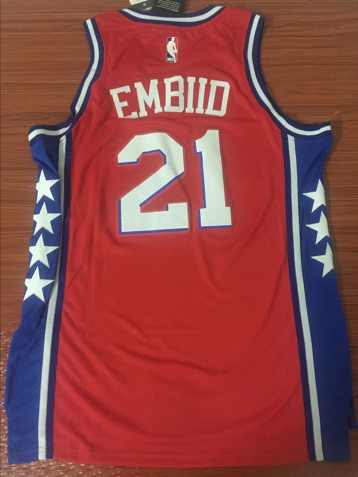 Men 21 Joel Embiid Red Jersey City Edition Philadelphia 76ers Jersey Fanatics