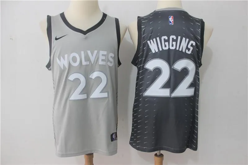 Men 22 Andrew Wiggins City Jersey Gray Minnesota Timberwolves Fanatics