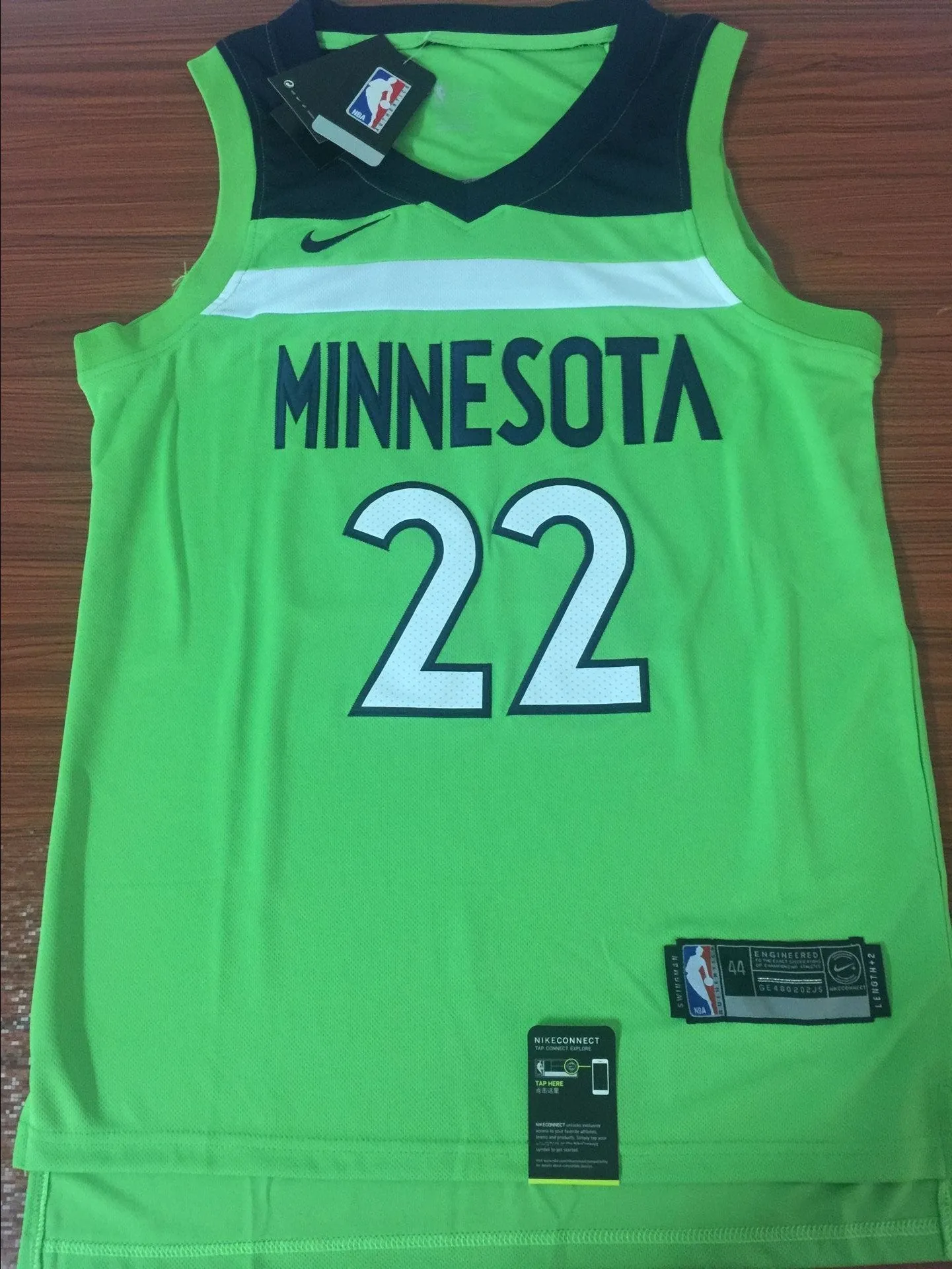 Men 22 Andrew Wiggins Jersey Green Minnesota Timberwolves Fanatics