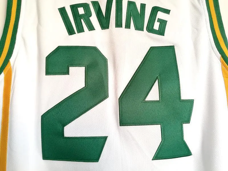 Men 24 Kyrie Irving Jersey White St. Patrick High School Swingman Jersey