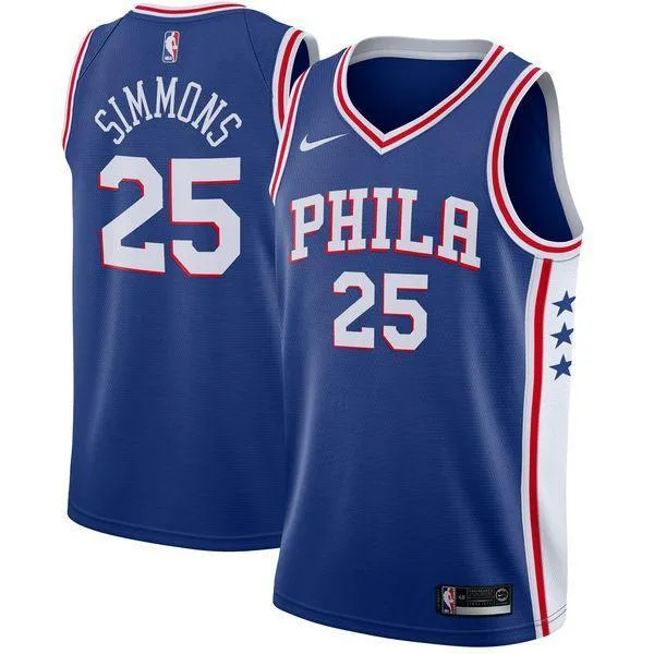 Men 25 Ben Simmons Blue Jersey Philadelphia 76ers Swingman Jersey Fanatics