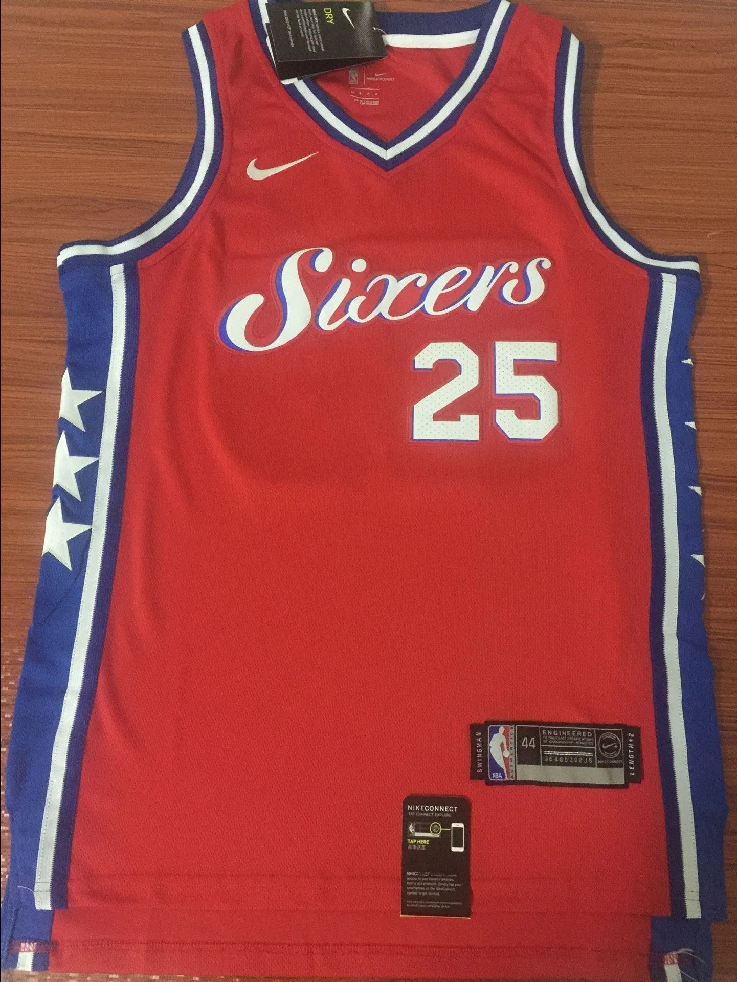 Men 25 Ben Simmons City Jersey Red Philadelphia 76ers Swingman Fanatics