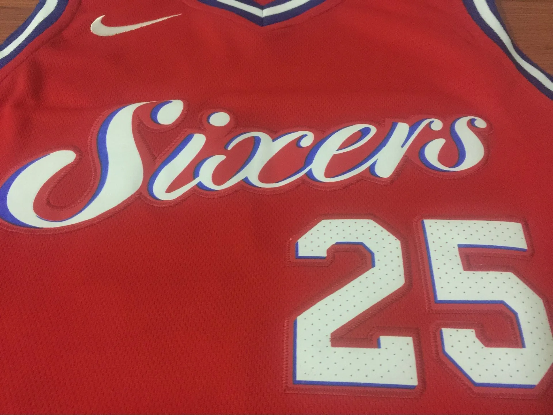 Men 25 Ben Simmons City Jersey Red Philadelphia 76ers Swingman Fanatics