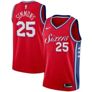 Men 25 Ben Simmons City Jersey Red Philadelphia 76ers Swingman Fanatics