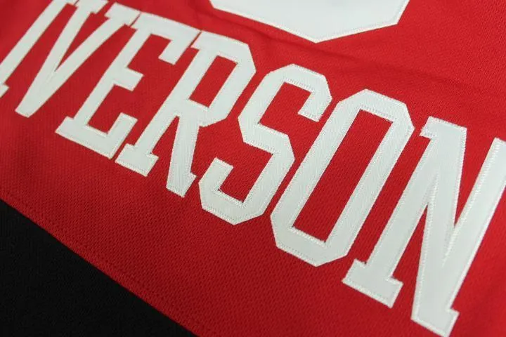 Men 3 Allen Iverson Jersey Red&Black Philadelphia 76ers Jersey Fanatics