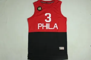 Men 3 Allen Iverson Jersey Red&Black Philadelphia 76ers Jersey Fanatics