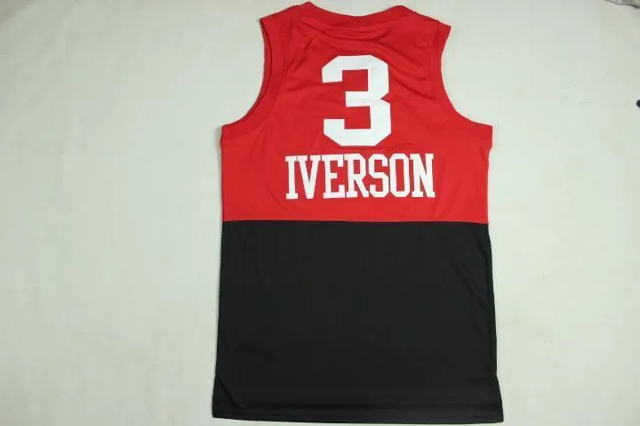Men 3 Allen Iverson Jersey Red&Black Philadelphia 76ers Jersey Fanatics