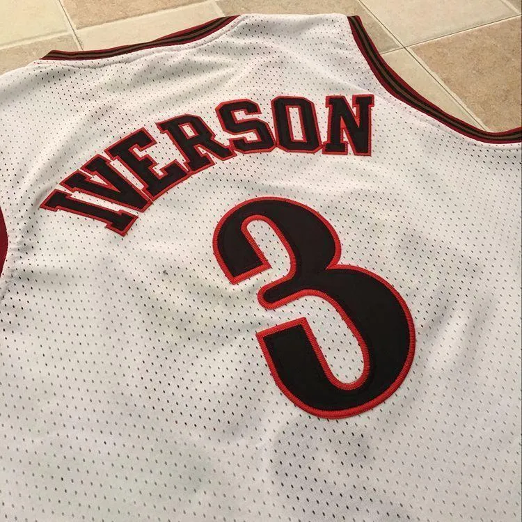 Men 3 Allen Iverson Jersey White Philadelphia 76ers Jersey Fanatics