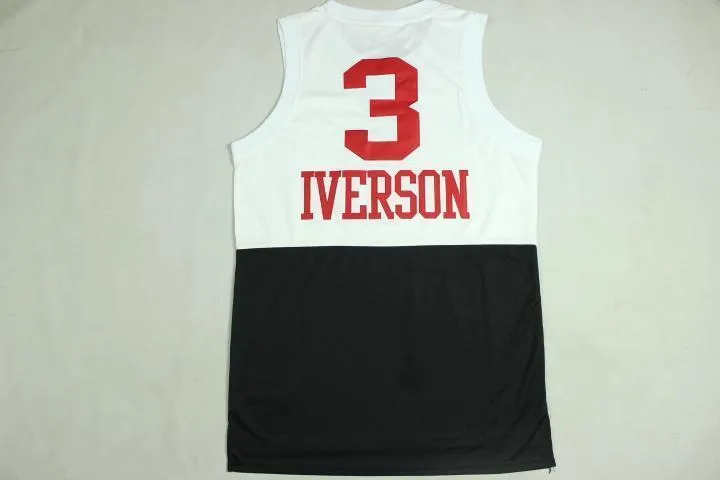Men 3 Allen Iverson Jersey White&Black Philadelphia 76ers Jersey Fanatics