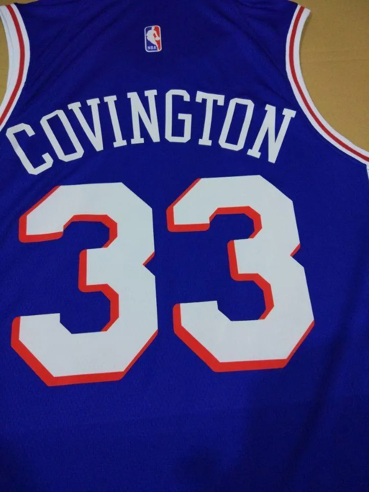 Men 33 Robert Covington Jersey Blue Philadelphia 76ers Jersey Swingman