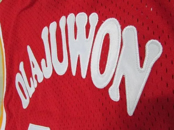 Men 34 Hakeem Olajuwon Jersey Red Houston Rockets Swingman Jersey