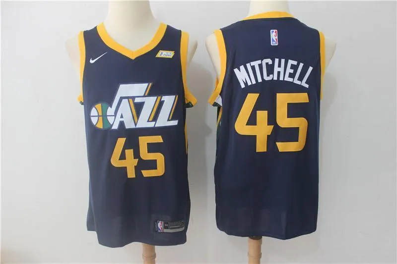 Men 45 Donovan Mitchell Utah Jazz Jersey Navy Blue Fanatics Swingman