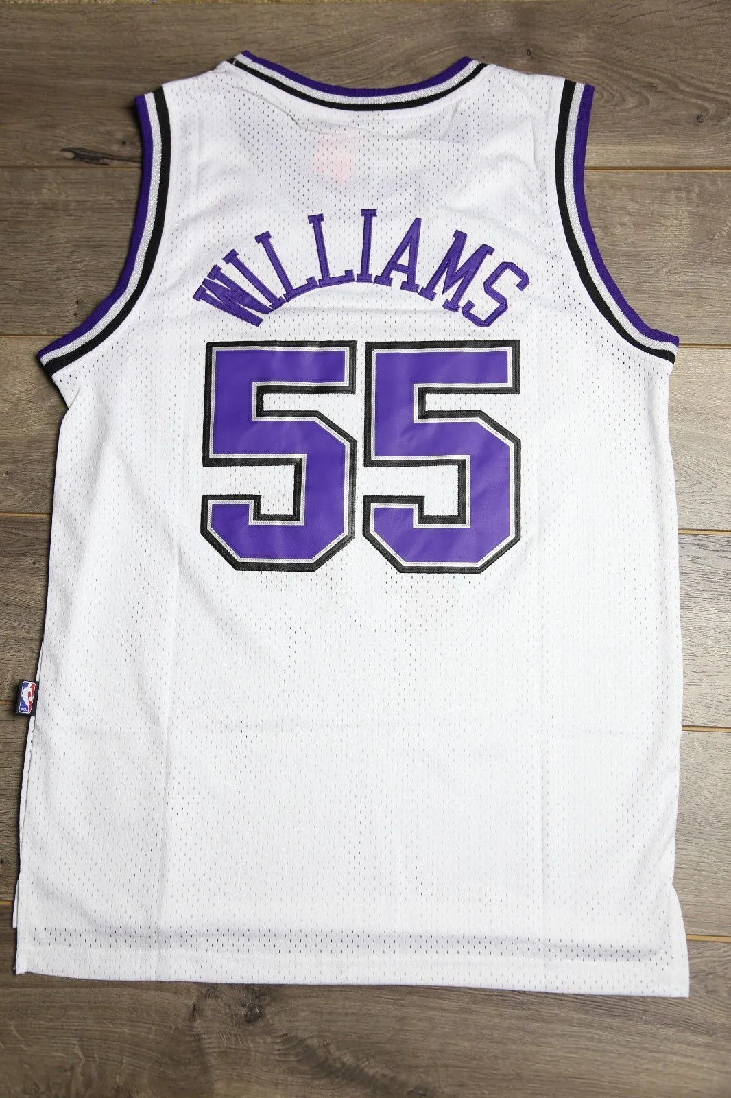 Men 55 Jason Williams Jersey White Sacramento Kings Throwback Swingman