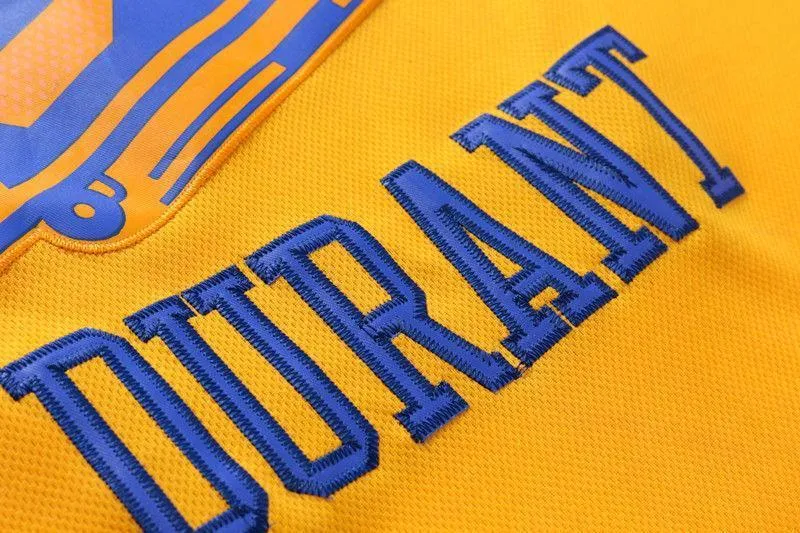 Men GSW 35 Kevin Durant Jersey Yellow City Edition Golden State Warriors