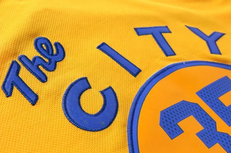Men GSW 35 Kevin Durant Jersey Yellow City Edition Golden State Warriors