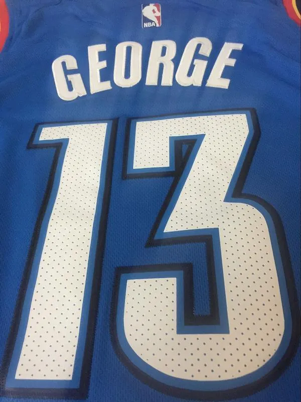 Men OKC 13 Paul George Jersey Blue Oklahoma City Thunder Swingman Fanatics