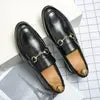 Mens Chain Buckle Decoration Slip On Loafers Classic Business Non Slip Oxford Shoes Lightweight Breathable Walking Shoes Comfortable Wear Resistant Workplace Work Shoes Attend A Meeting Dress Shoes