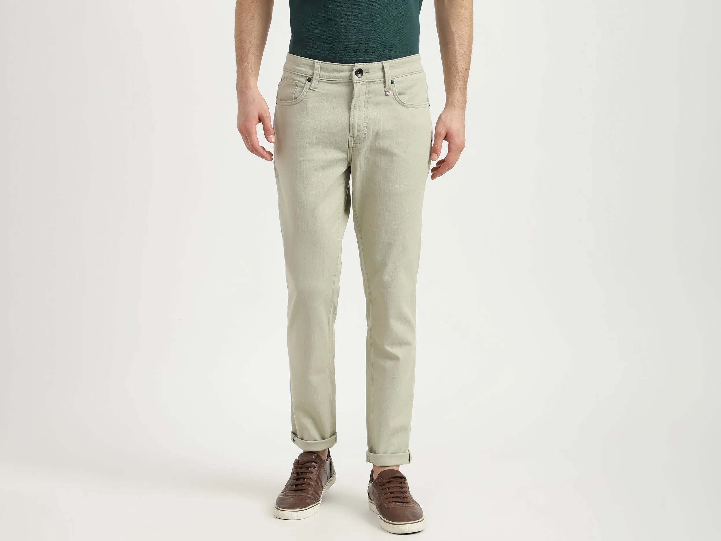 Mens Cropped Solid Jeans