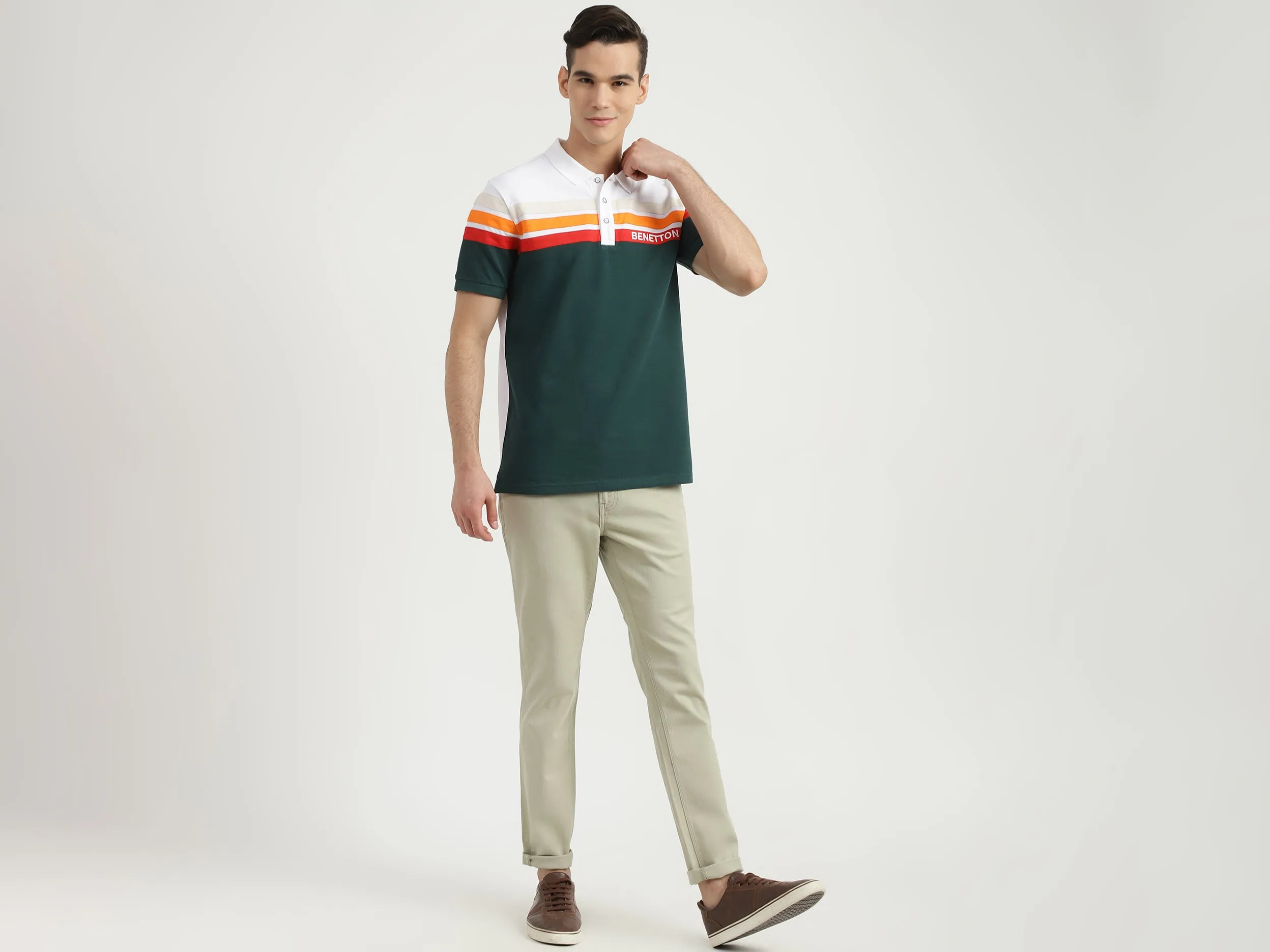 Mens Cropped Solid Jeans